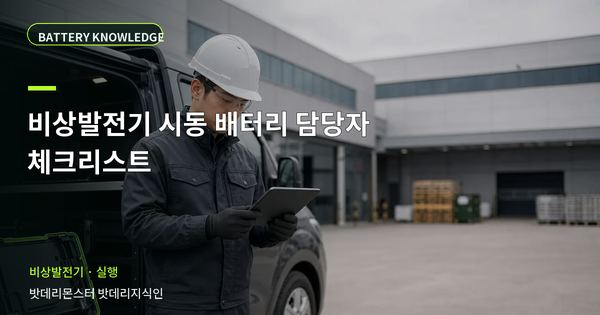 비상발전기 시동 배터리 담당자 체크리스트: 현장 인수 전 확인 항목 대표 썸네일