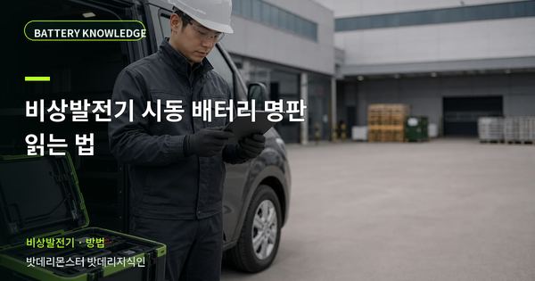 비상발전기 시동 배터리 명판 읽는 법: 담당자가 따라 할 확인 순서 대표 썸네일