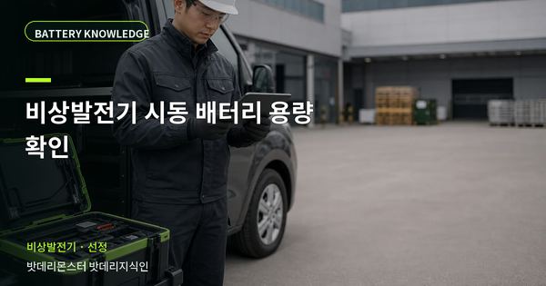 비상발전기 시동 배터리 용량 확인: 규격과 운용 조건을 맞추는 방법 대표 썸네일