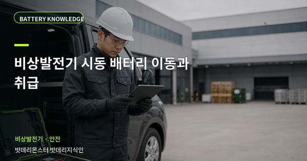 비상발전기 시동 배터리 이동과 취급: 위험을 줄이는 확인 순서 대표 썸네일