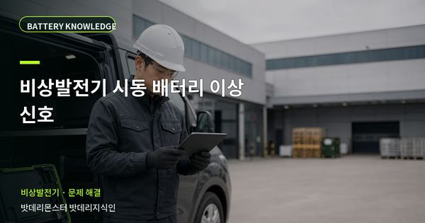 비상발전기 시동 배터리 이상 신호: 증상과 원인을 나누는 점검법 대표 썸네일