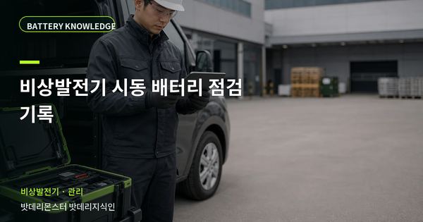 비상발전기 시동 배터리 점검 기록: 기록과 유지관리 기준 대표 썸네일