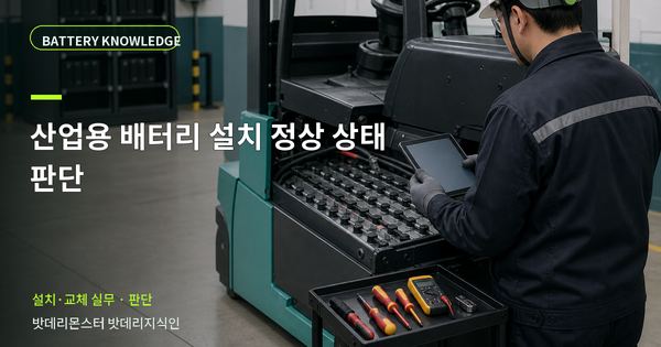 산업용 배터리 설치 정상 상태 판단: 정상·점검·교체를 나누는 기준 대표 썸네일