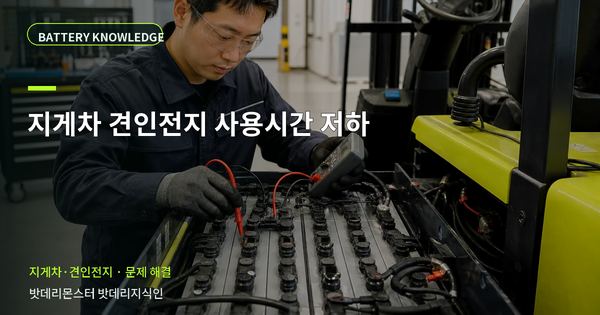 지게차 견인전지 사용시간 저하: 증상과 원인을 나누는 점검법 대표 썸네일